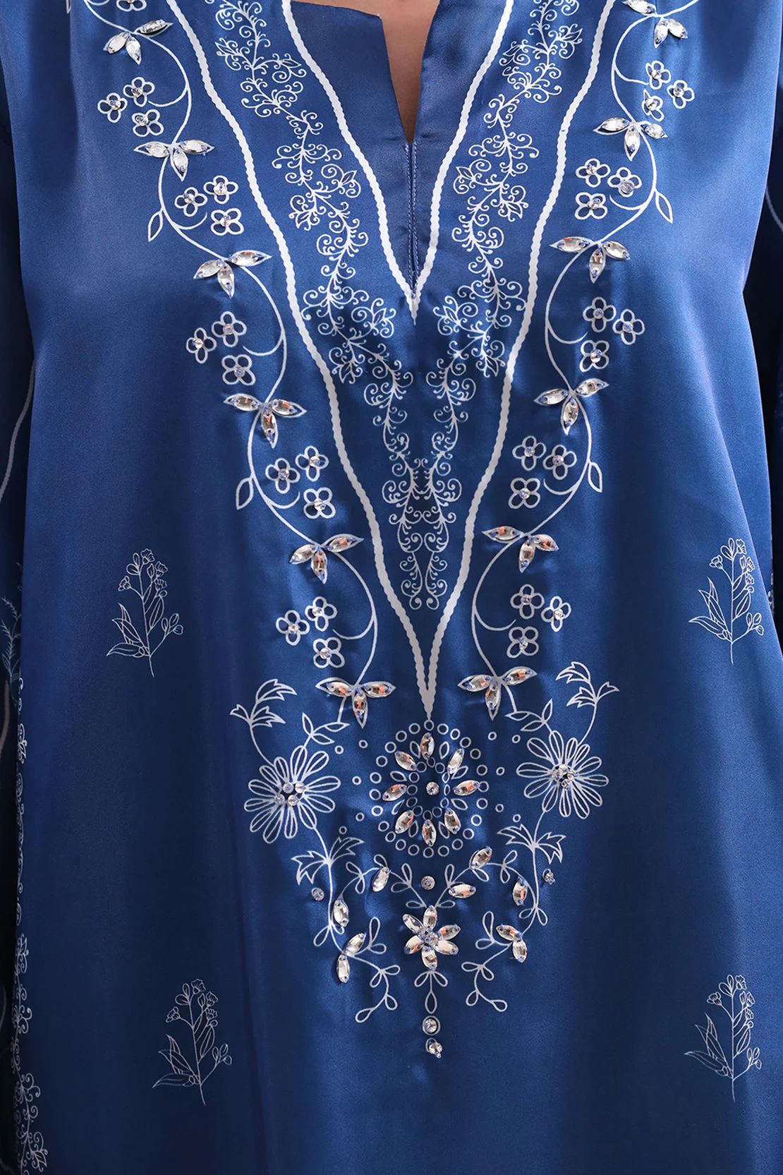 Printed Kaftaan Shamose Silk Stitched Dress - Image 4