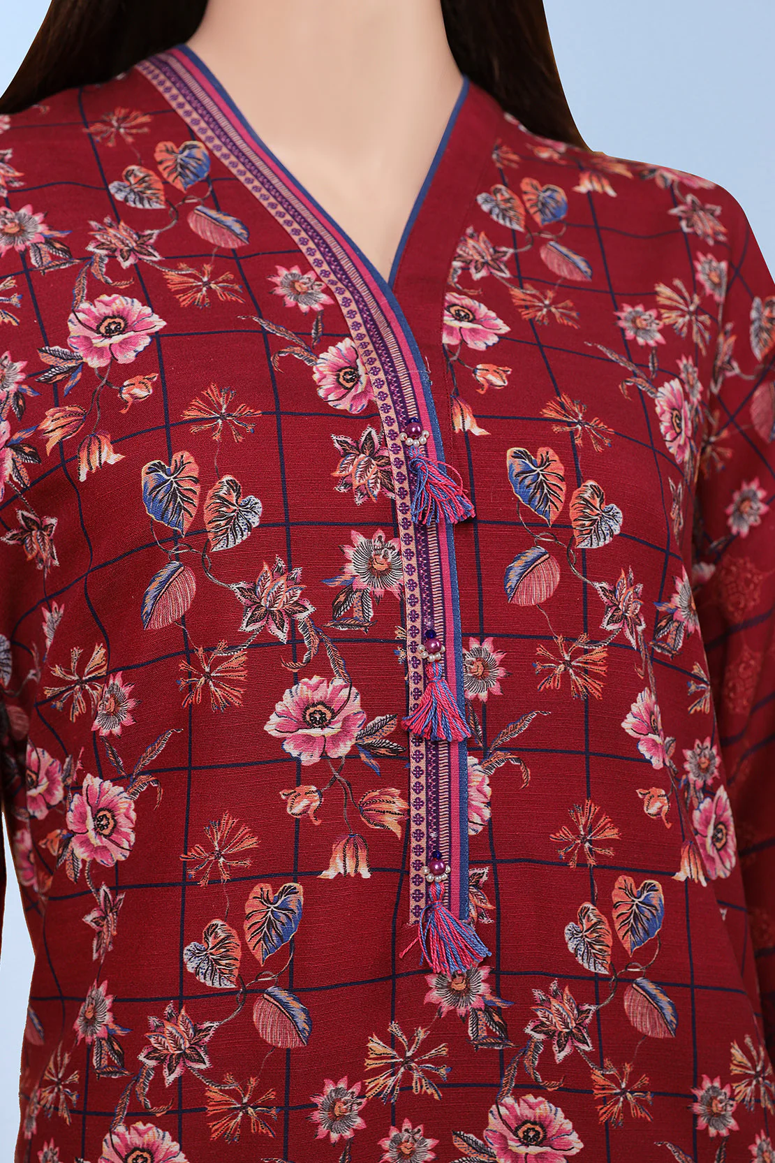 Unstitched Printed Soft Khaddar 3 Piece - Image 2
