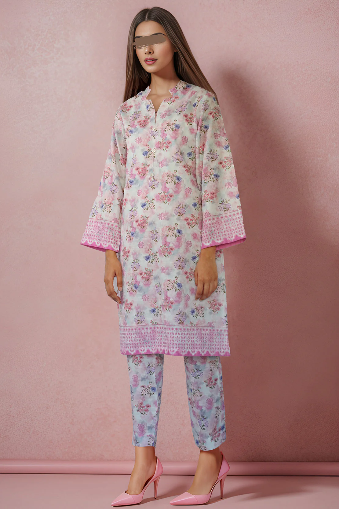 Printed Khaddar Pants - Image 2