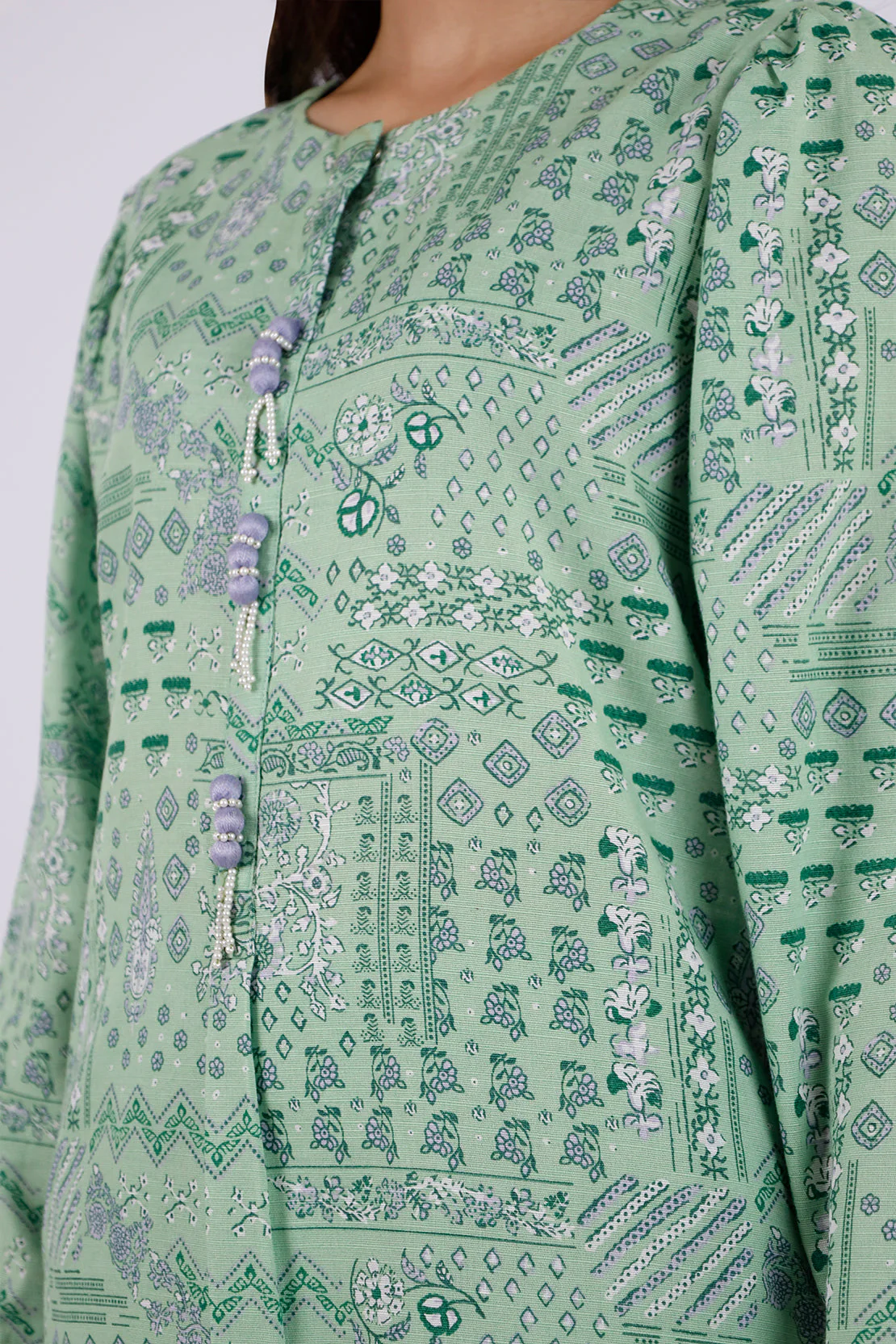 Printed Khaddar Stitched 2 Piece Shirt/Dupatta - Image 5