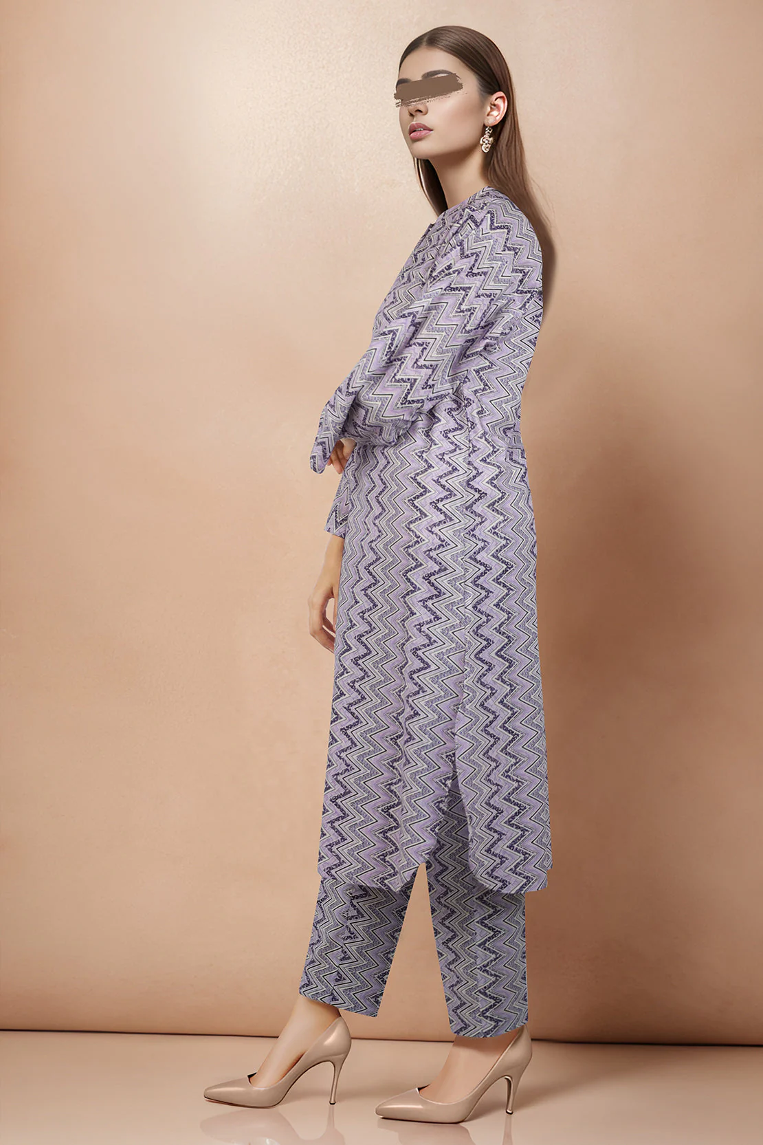 Printed Khaddar Stitched 2 Piece (Shirt/Trouser) - Image 2
