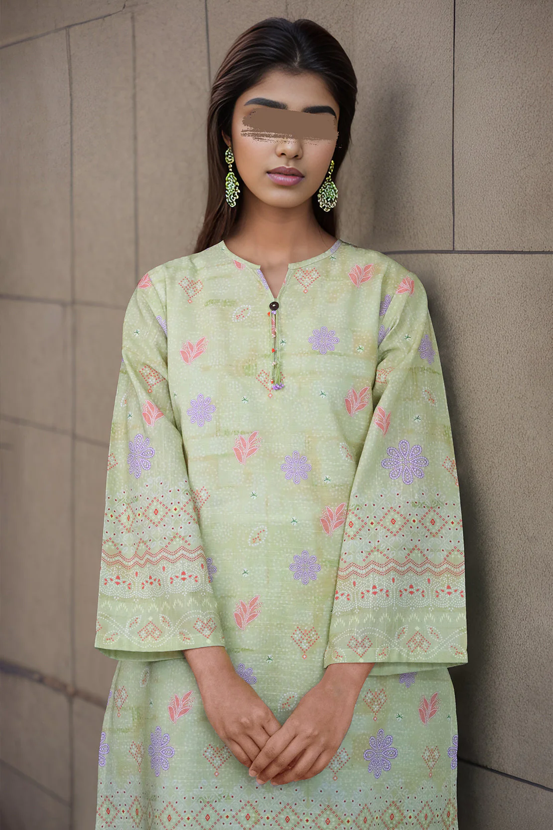 Printed Khaddar Stitched 2 Piece (Shirt/Trouser) - Image 3