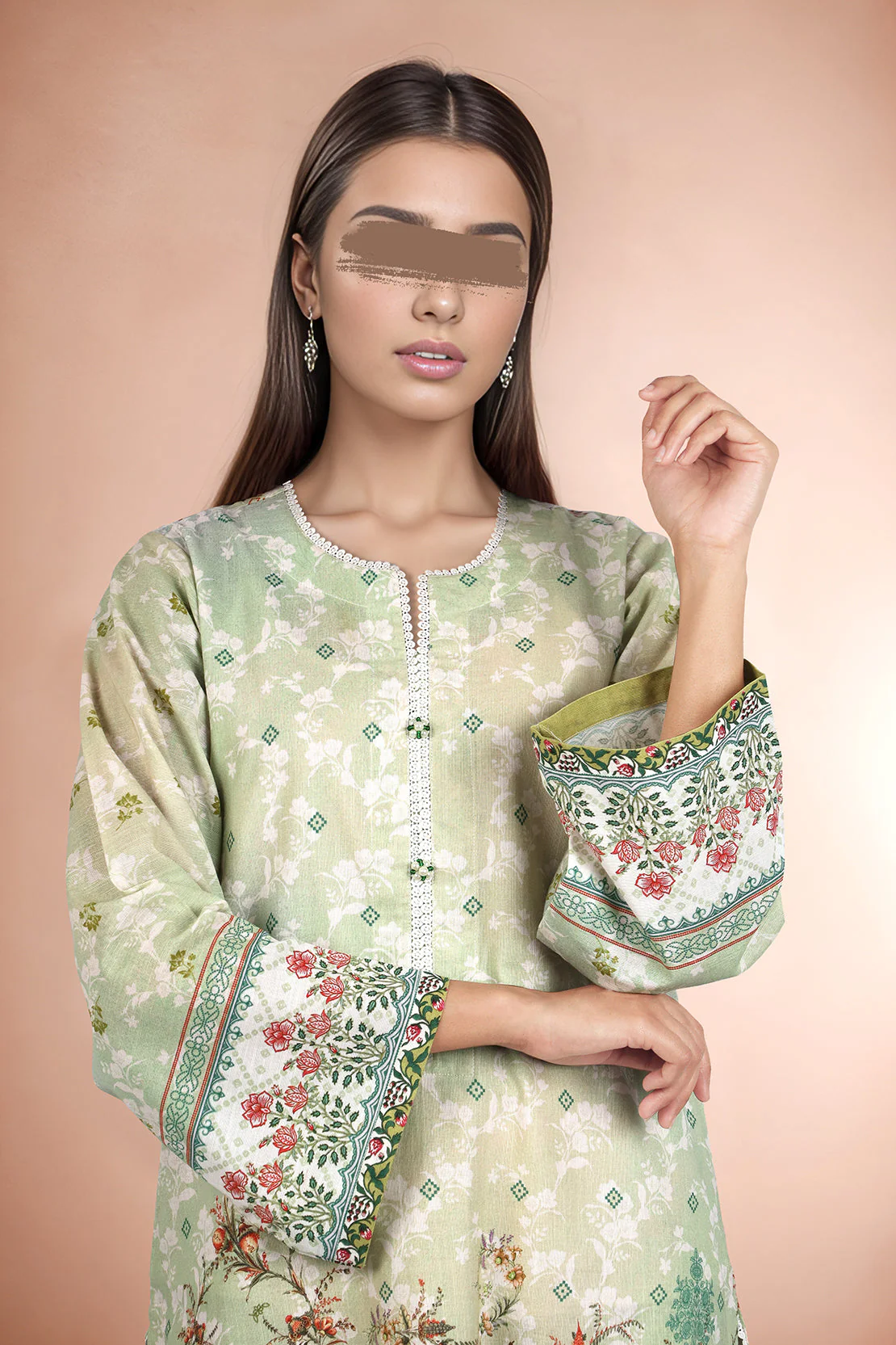 Printed Khaddar Stitched 2 Piece (Shirt/Trouser) - Image 3