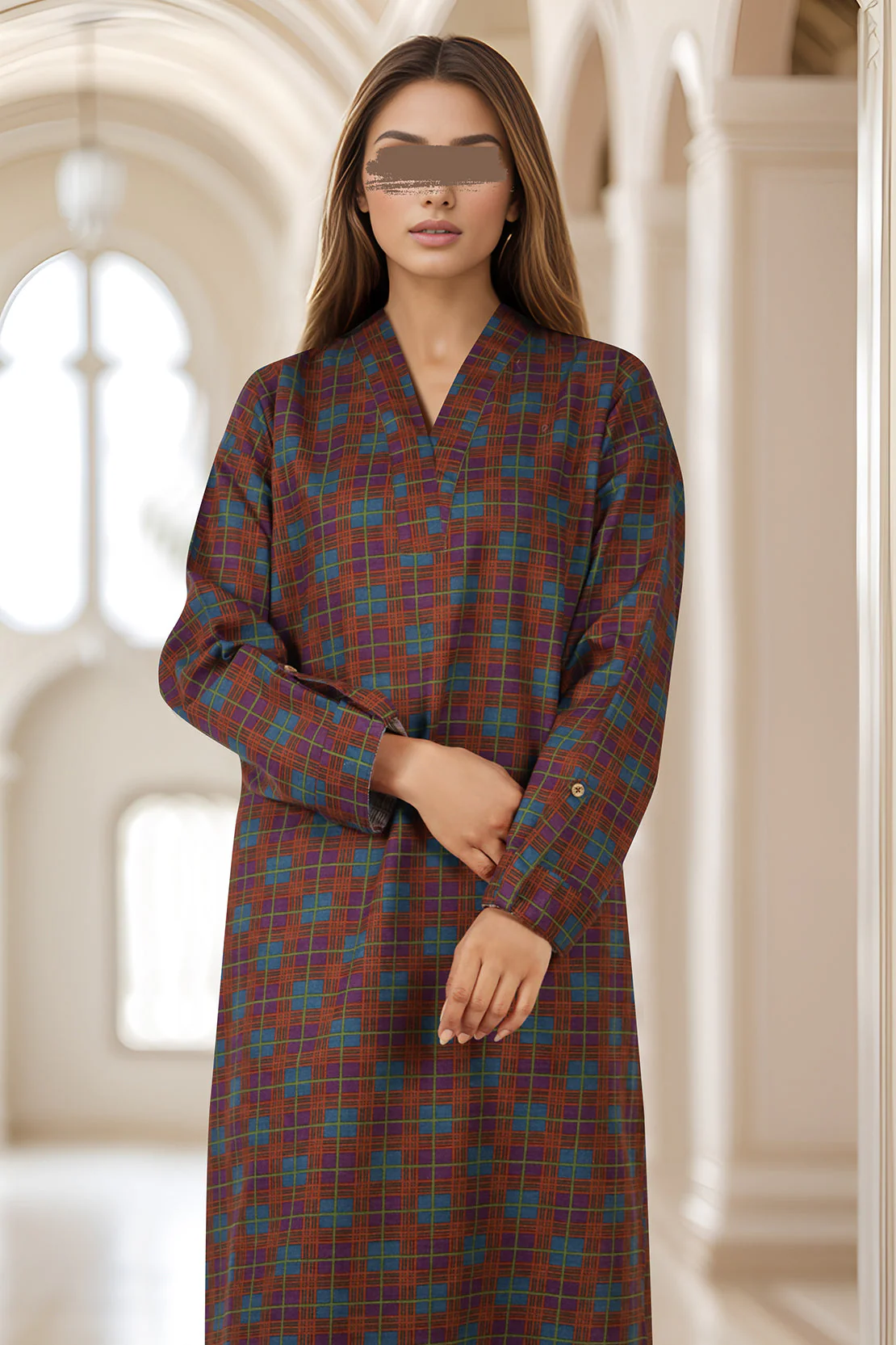Printed Khaddar Stitched 2 Piece (Shirt/Trouser) - Image 2