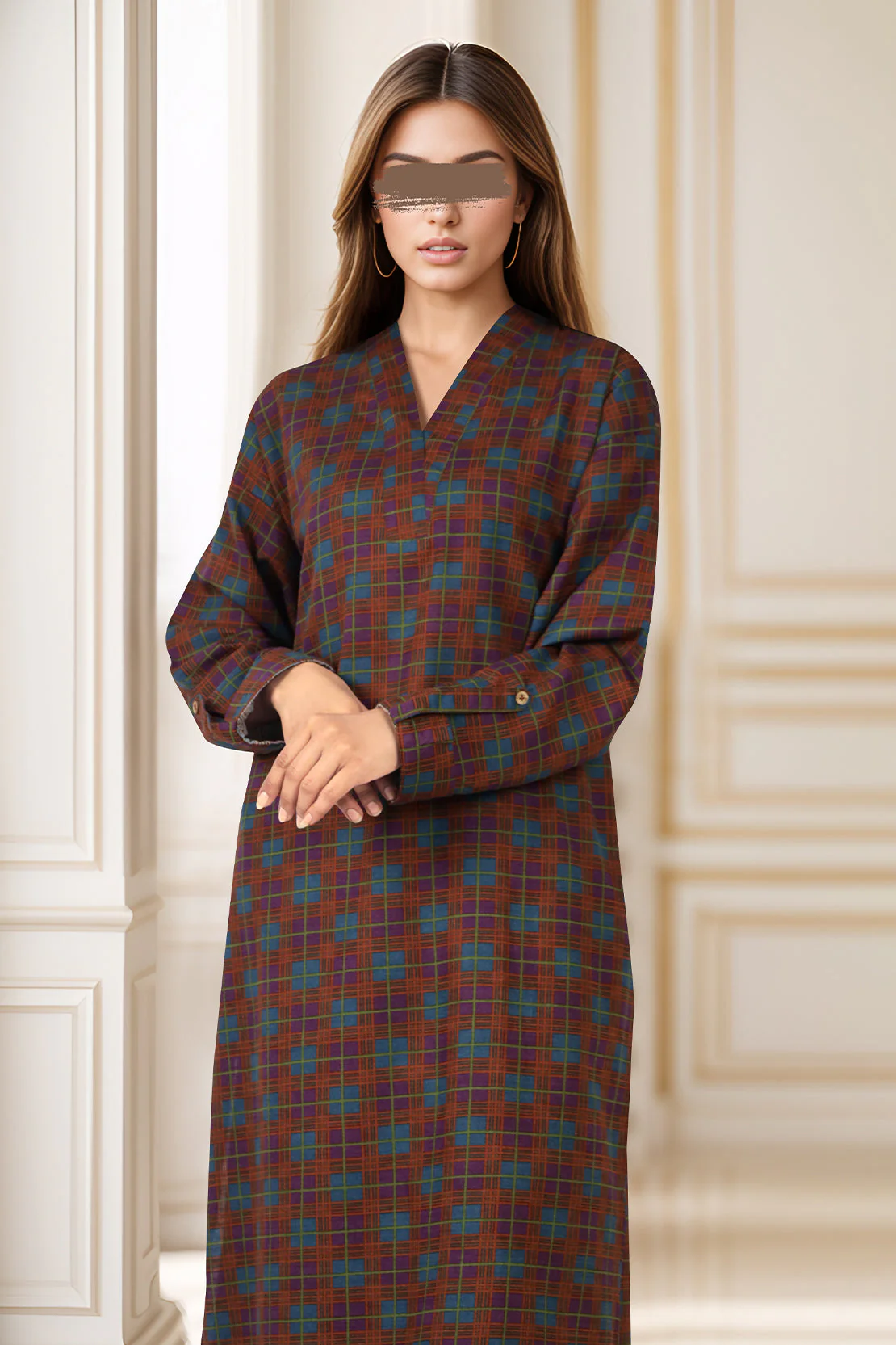 Printed Khaddar Stitched 2 Piece (Shirt/Trouser) - Image 3