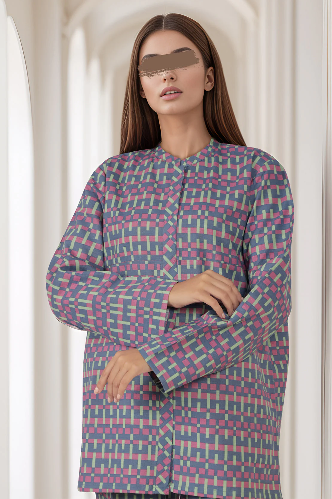 Printed Khaddar Stitched 2 Piece (Shirt/Trouser) - Image 2