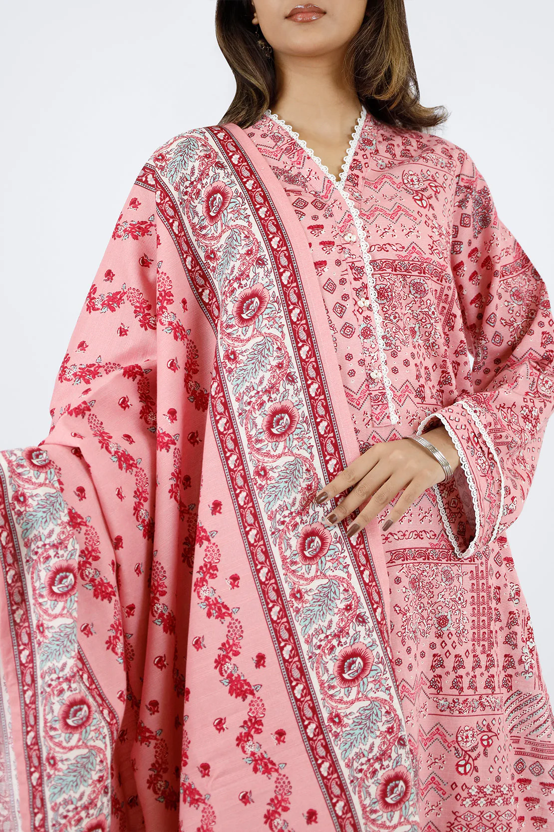 Printed Khaddar Stitched 2 Piece (Shirt/Trouser) - Image 3