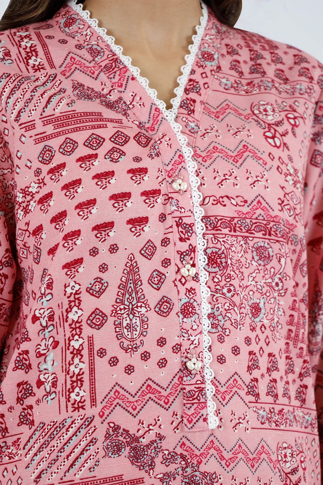 Printed Khaddar Stitched 2 Piece (Shirt/Trouser) - Image 4
