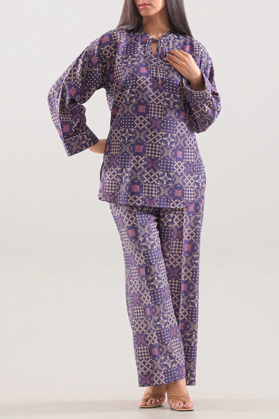 Printed Khaddar Stitched 2 Piece (Shirt/Trouser)