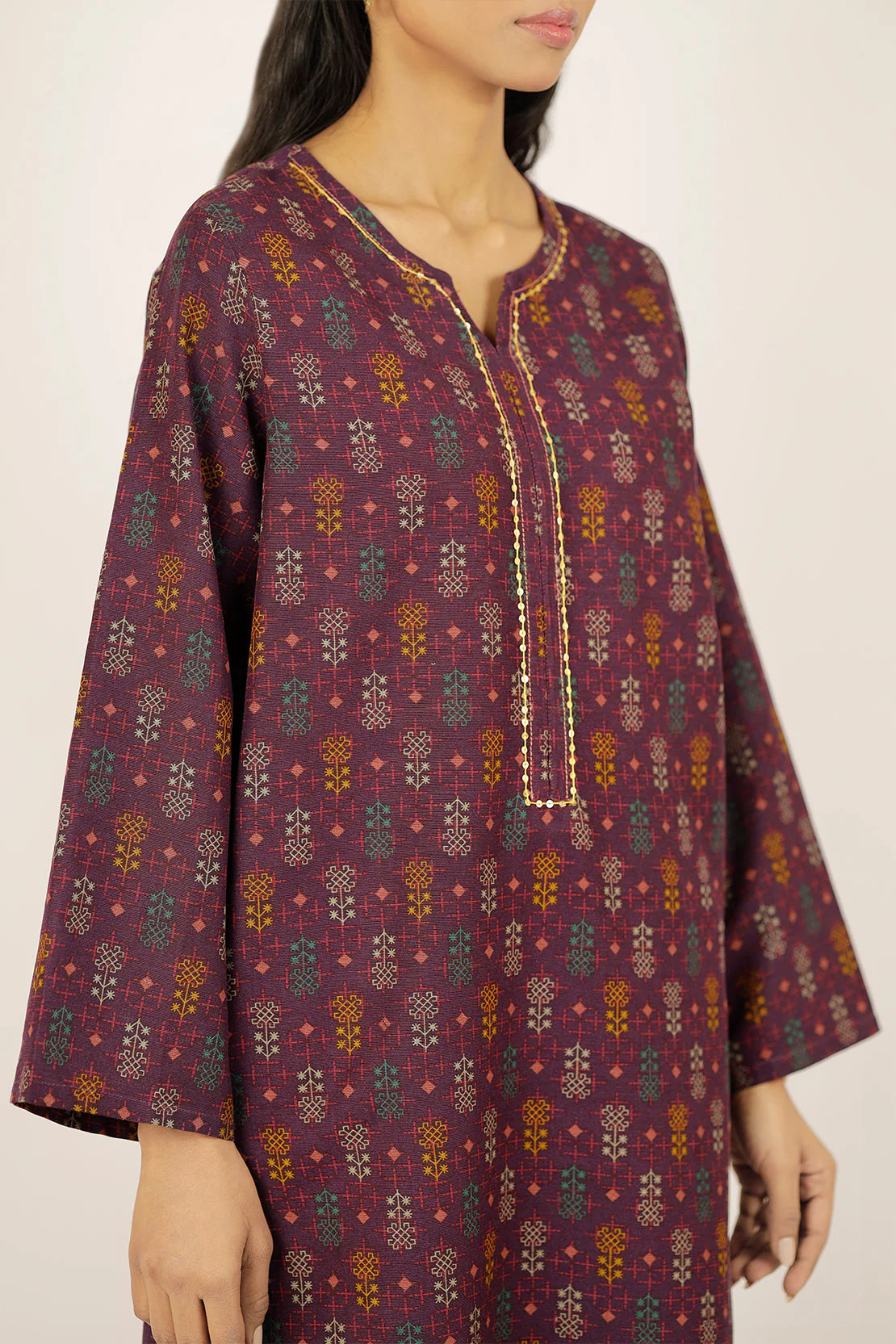 Printed Khaddar Stitched 2 Piece (Shirt/Trouser) - Image 2
