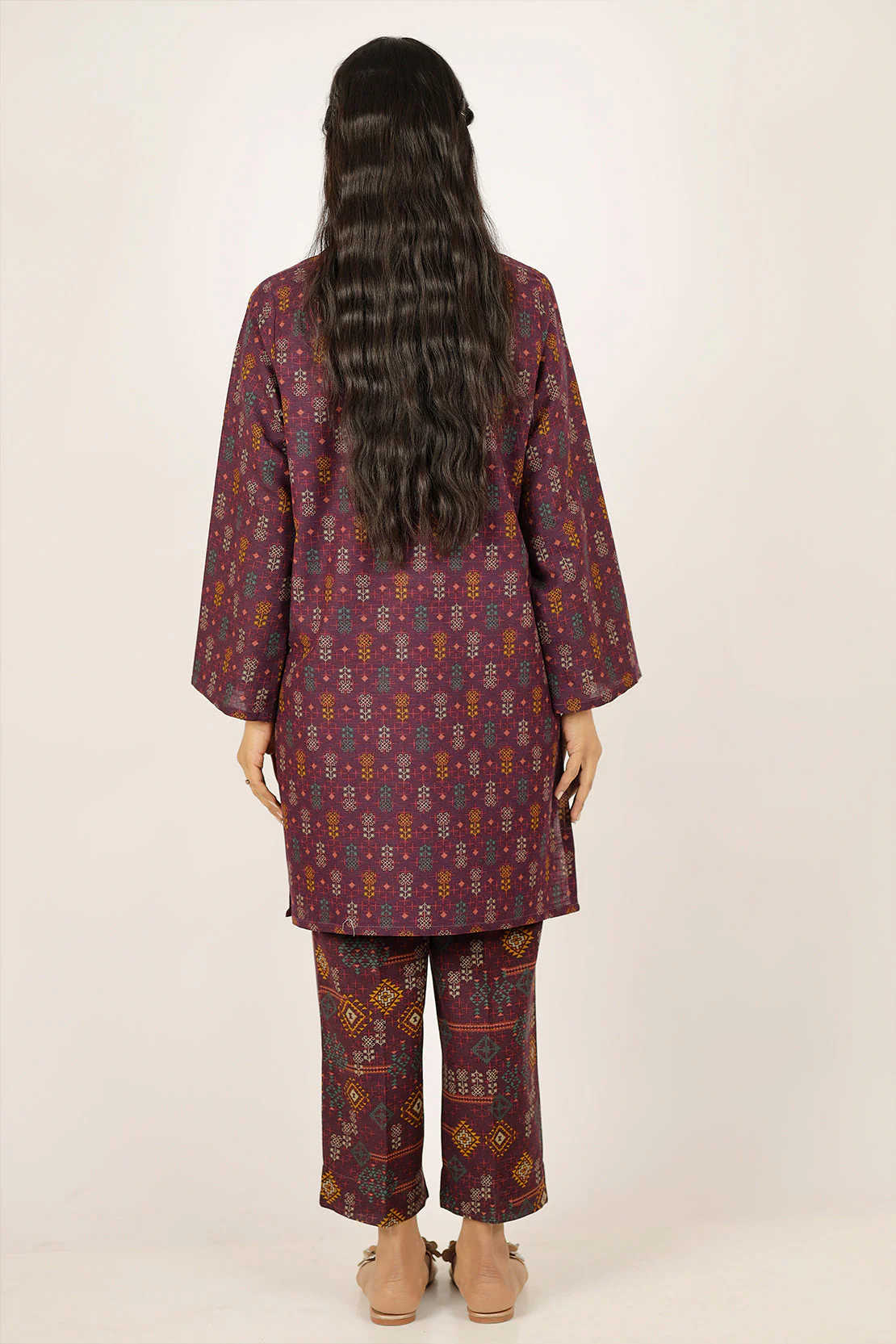 Printed Khaddar Stitched 2 Piece (Shirt/Trouser) - Image 5