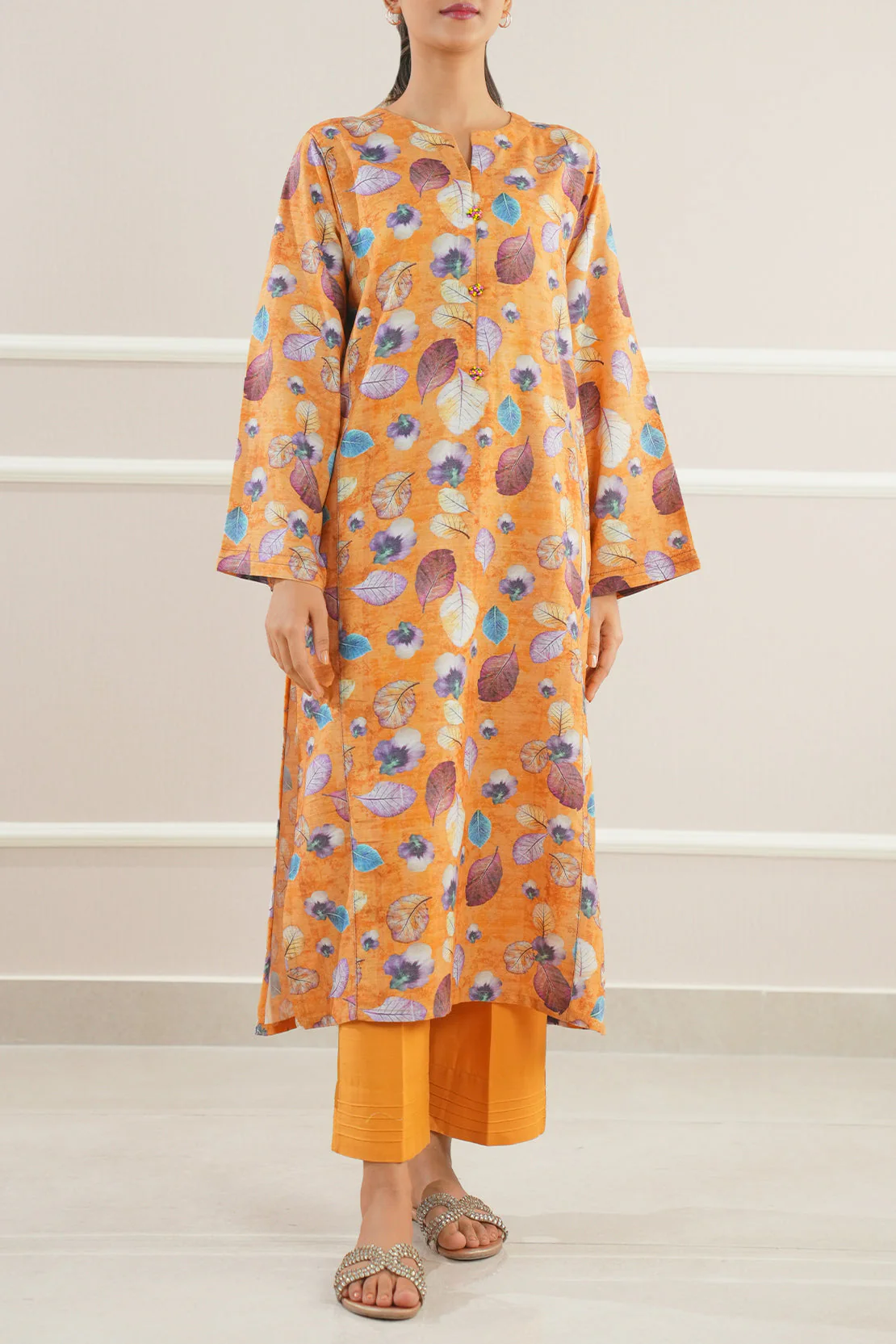 Printed Khaddar Stitched 2 Piece (Shirt/Trouser) - Image 2