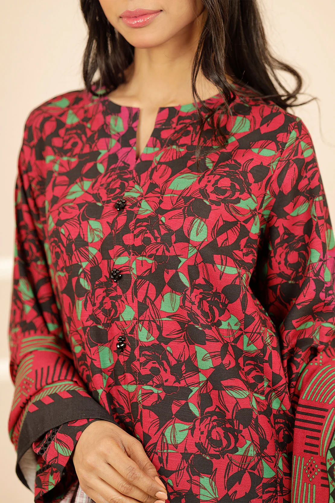 Printed Khaddar Stitched 2 Piece (Shirt/Trouser) - Image 3