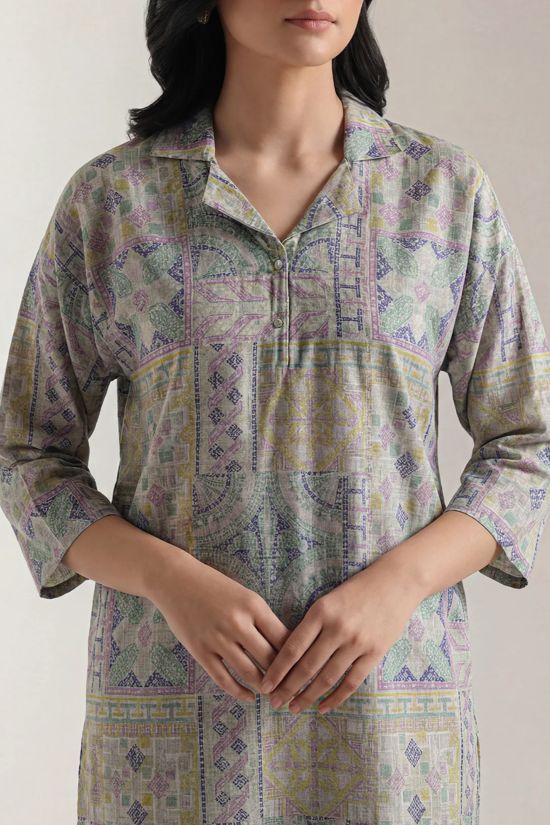Printed Khaddar Stitched 2 Piece (Shirt/Trouser) - Image 2