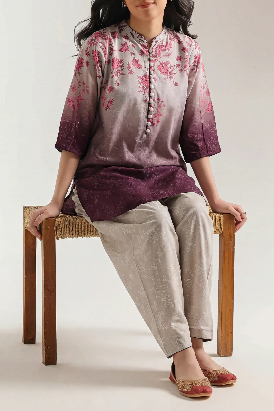 Printed Khaddar Stitched 2 Piece (Shirt/Trouser)
