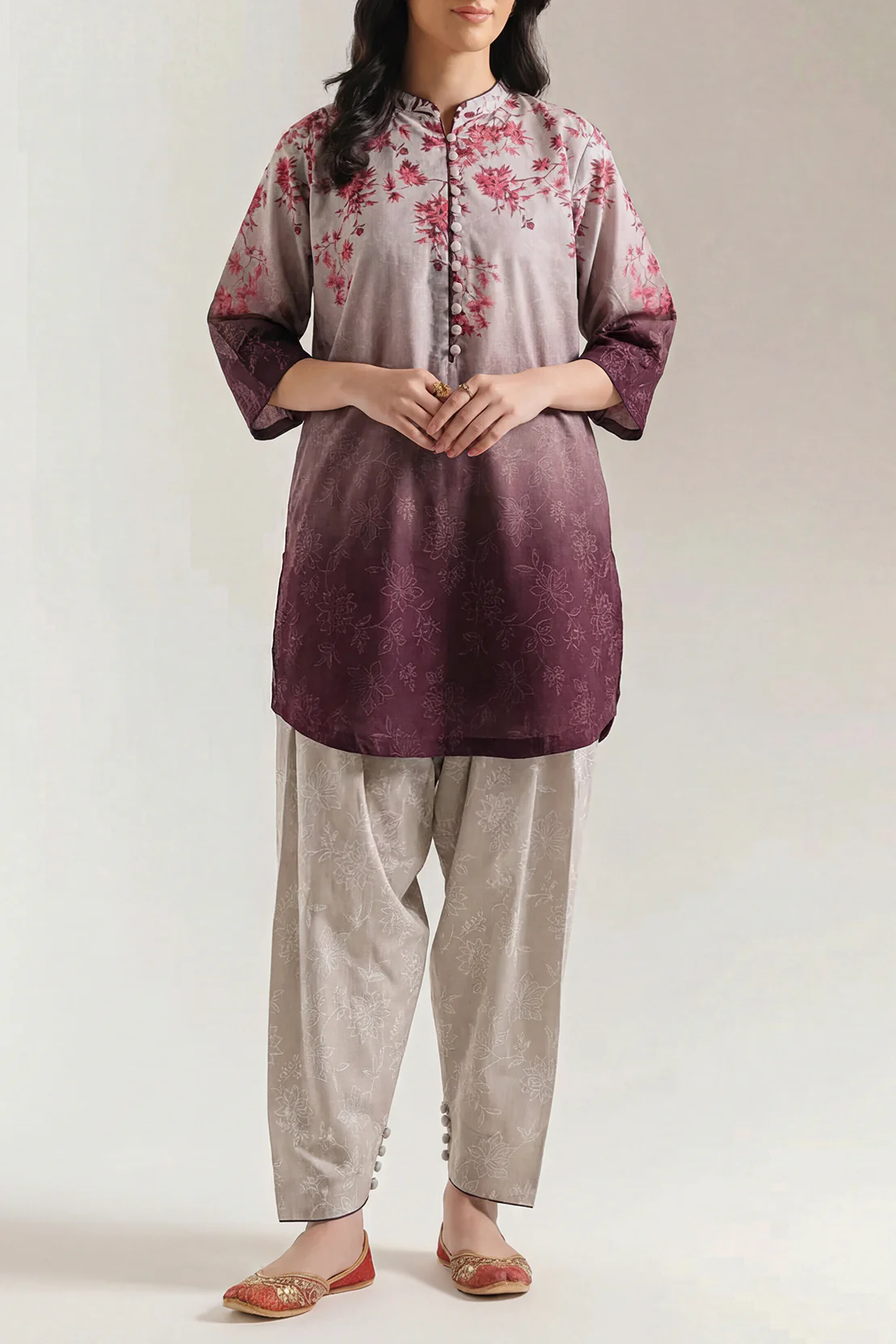 Printed Khaddar Stitched 2 Piece (Shirt/Trouser) - Image 2