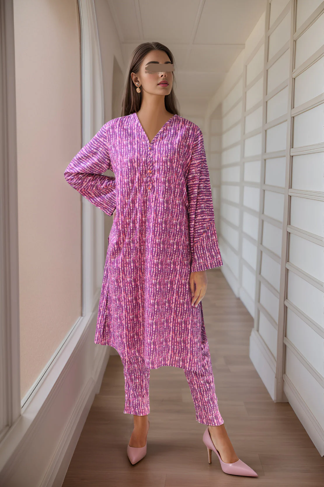 Printed Khaddar Stitched 2 Piece (Shirt/Trouser)