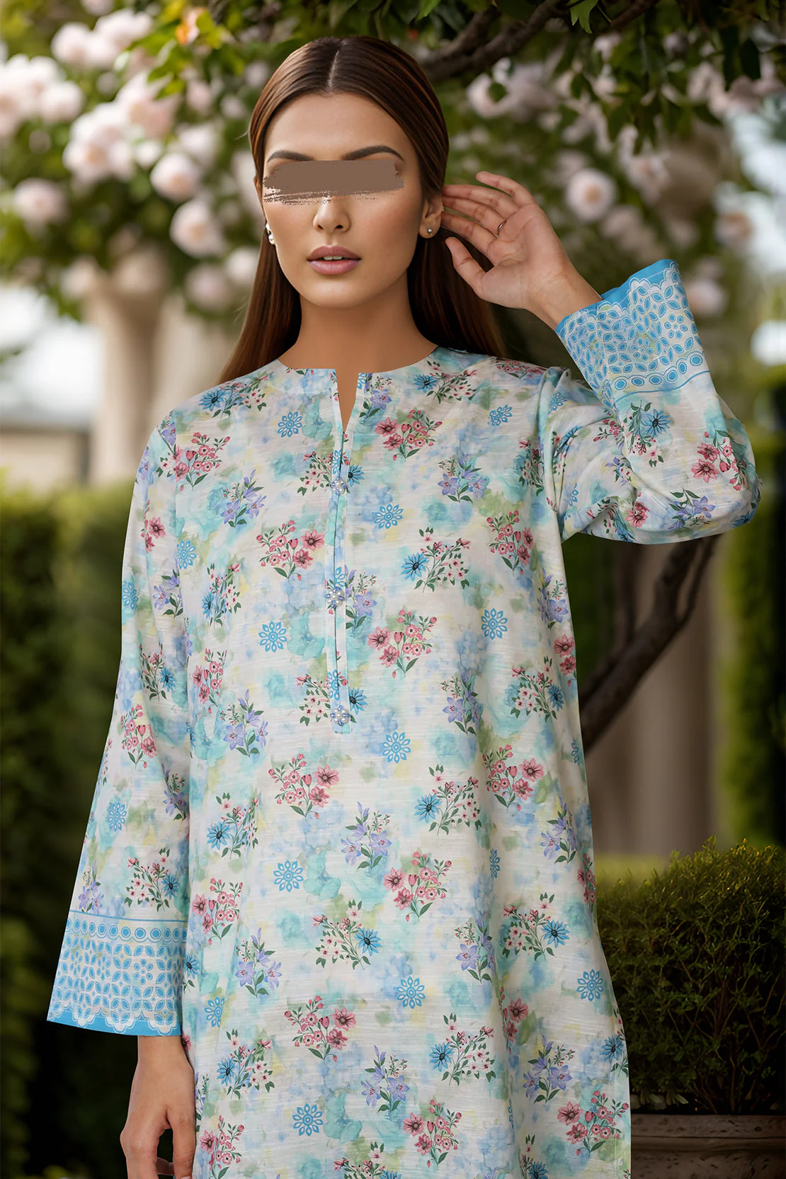 Printed Khaddar Stitched 2 Piece (Shirt/Trouser) - Image 3