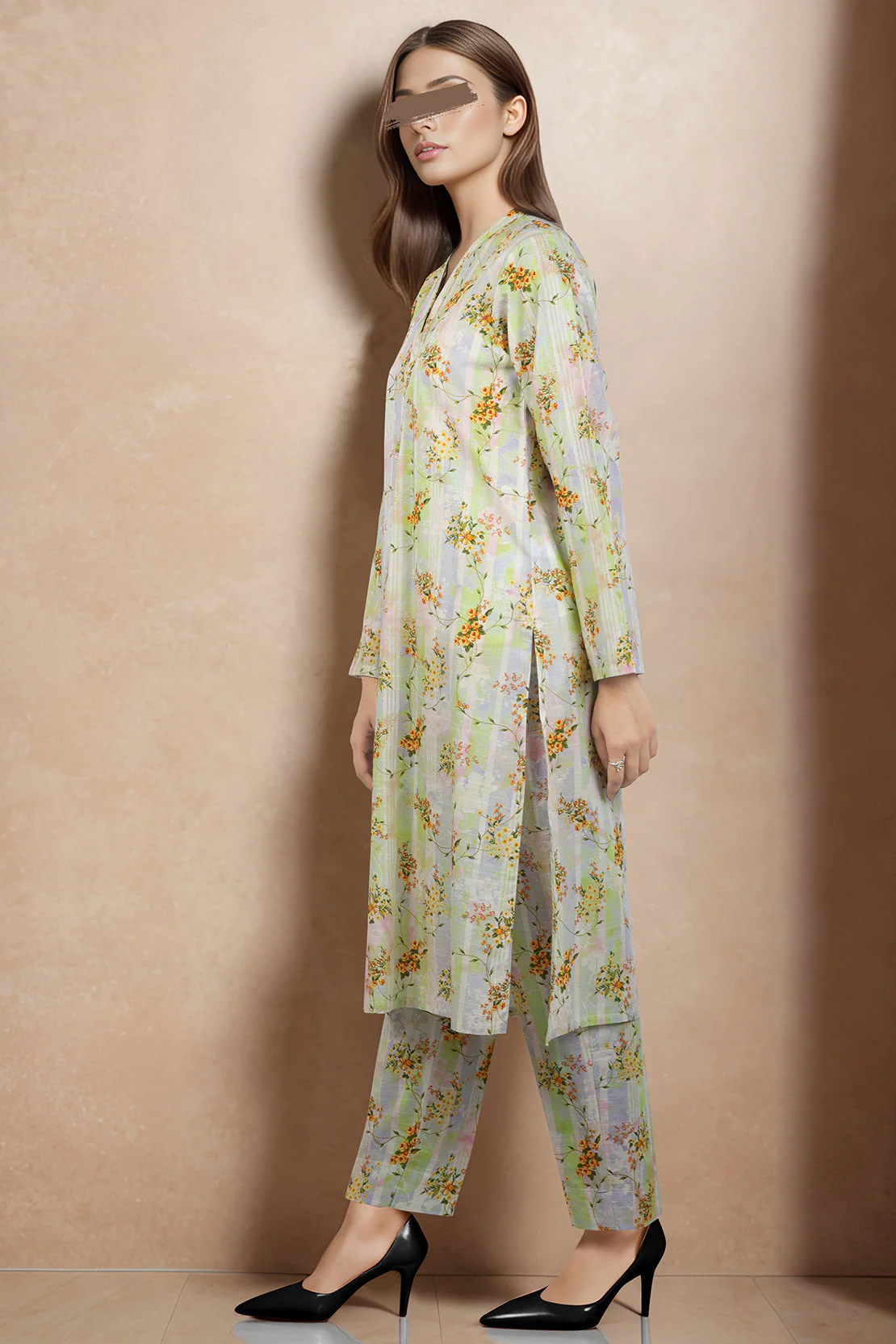 Printed Khaddar Stitched 2 Piece (Shirt/Trouser) - Image 2
