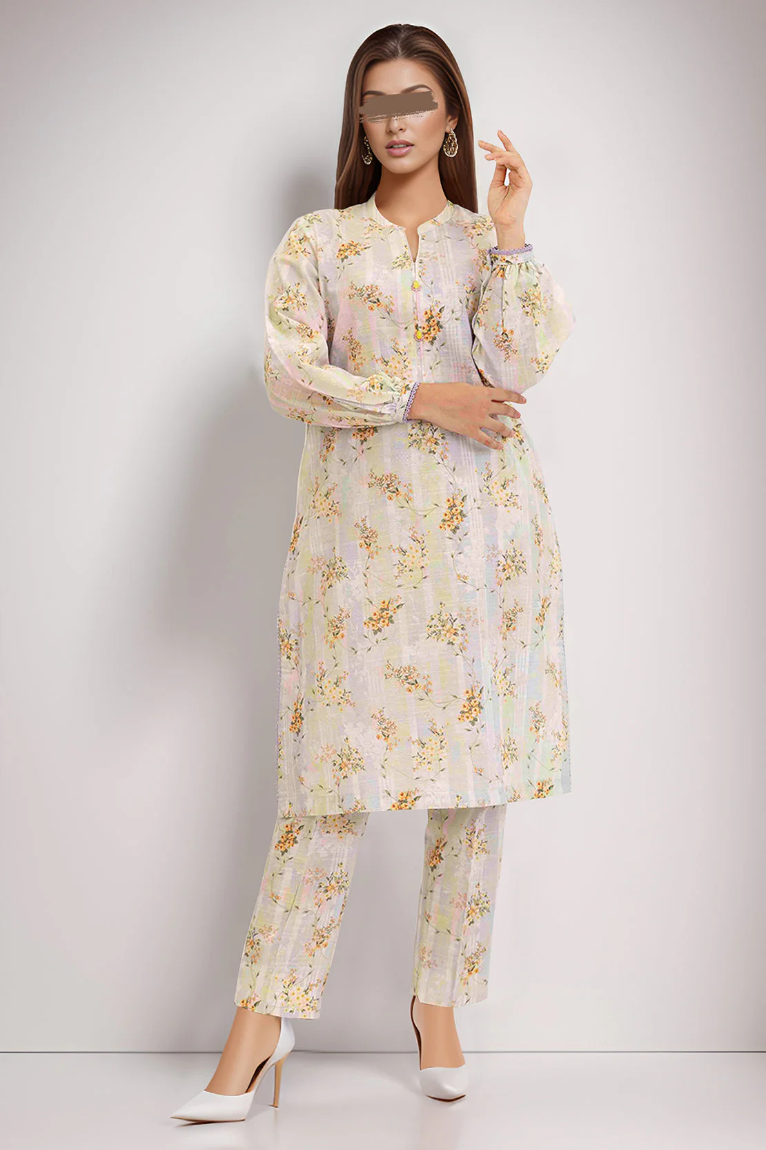 Printed Khaddar Stitched 2 Piece (Shirt/Trouser) - Image 2