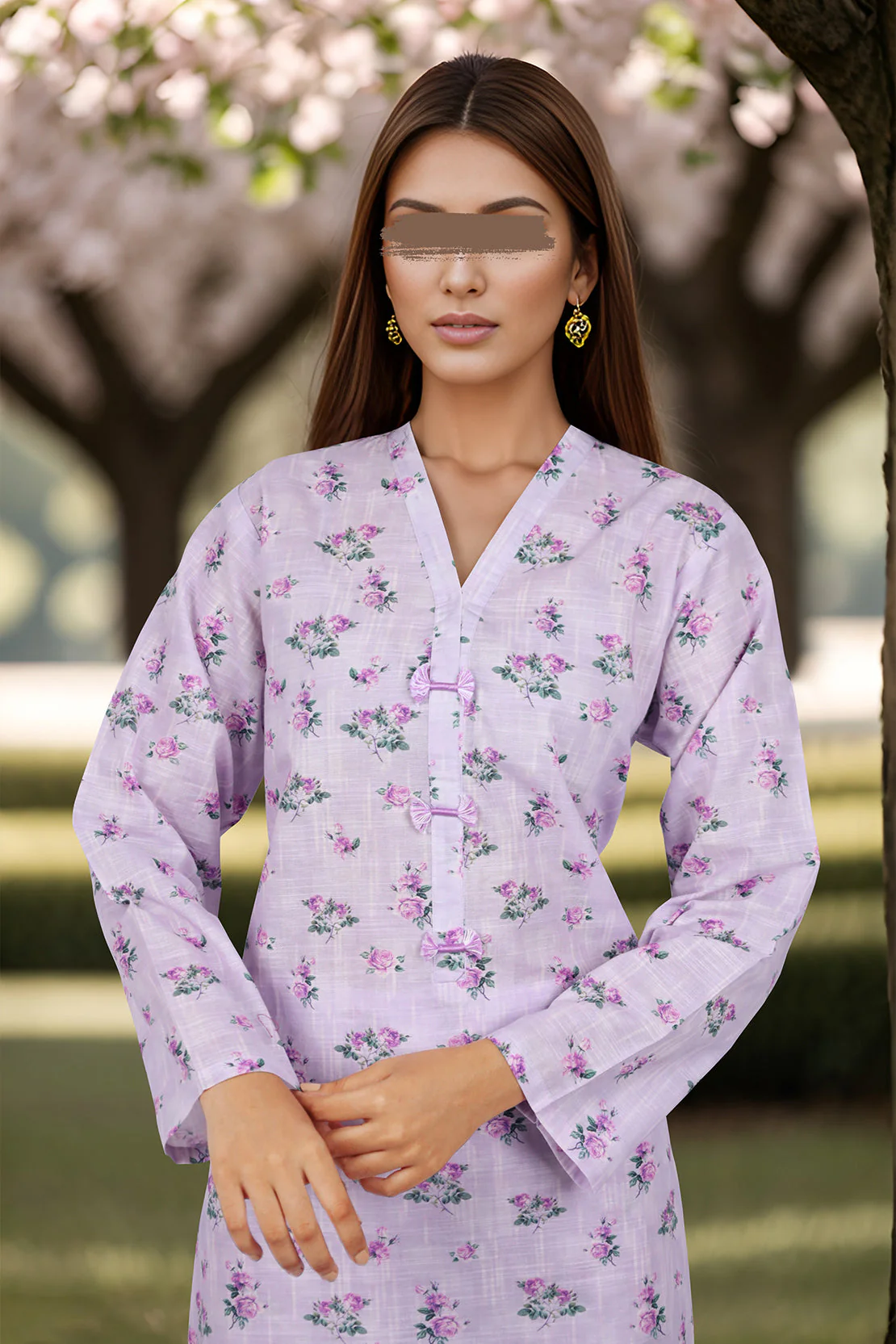 Printed Khaddar Stitched 2 Piece (Shirt/Trouser) - Image 2