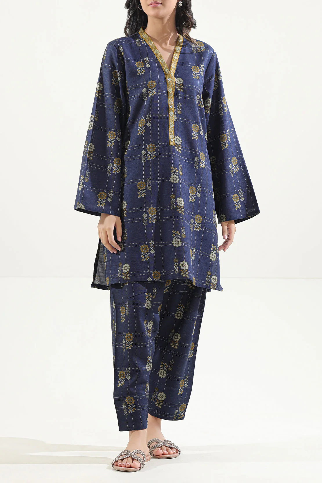 Printed Khaddar Stitched 2 Piece (Shirt/Trouser)