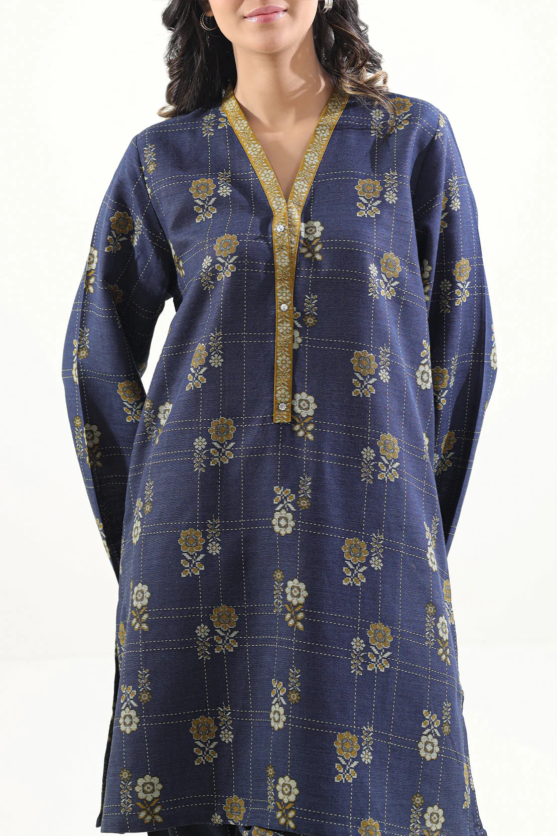 Printed Khaddar Stitched 2 Piece (Shirt/Trouser) - Image 3