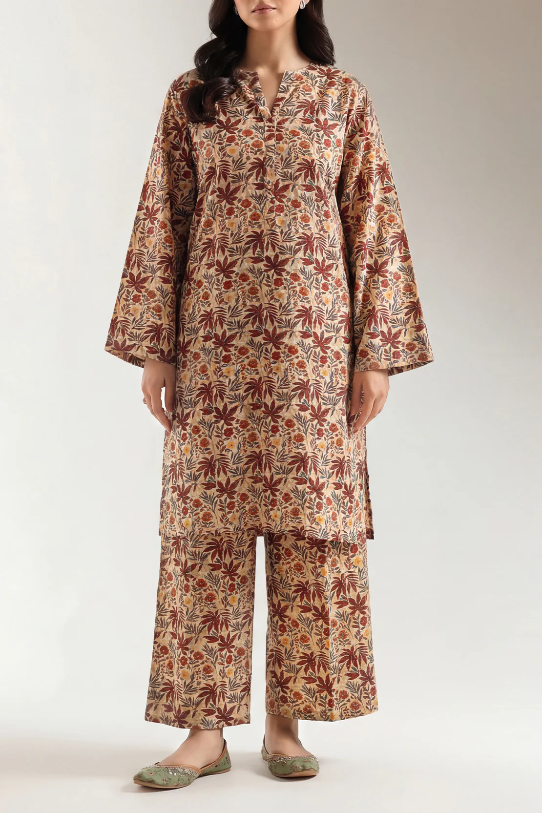 Printed Khaddar Stitched 2 Piece (Shirt/Trouser)