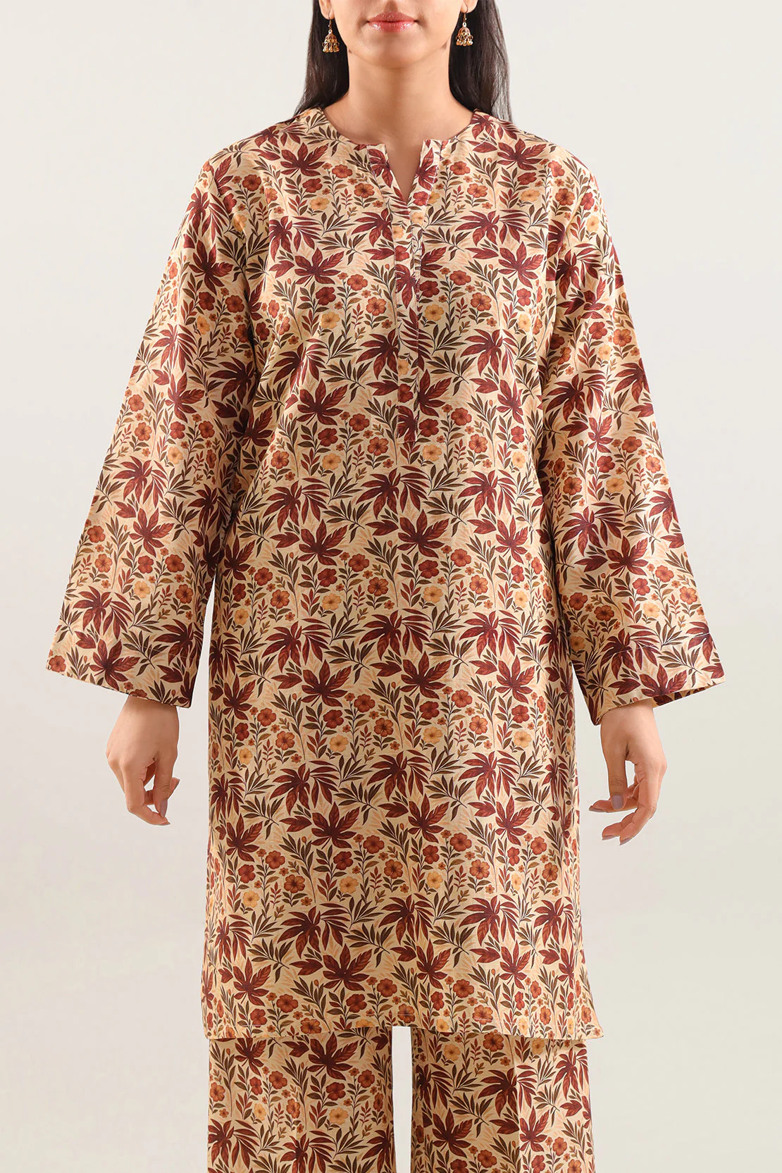 Printed Khaddar Stitched 2 Piece (Shirt/Trouser) - Image 2