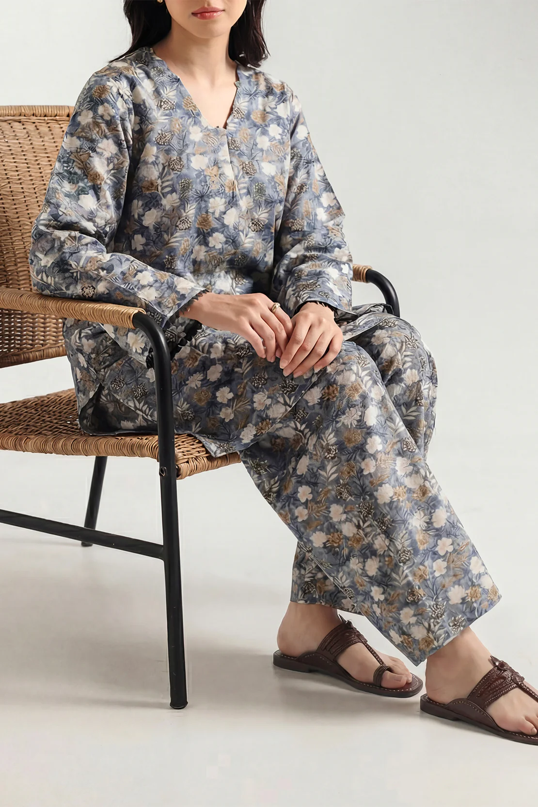 Printed Khaddar Stitched 2 Piece (Shirt/Trouser)