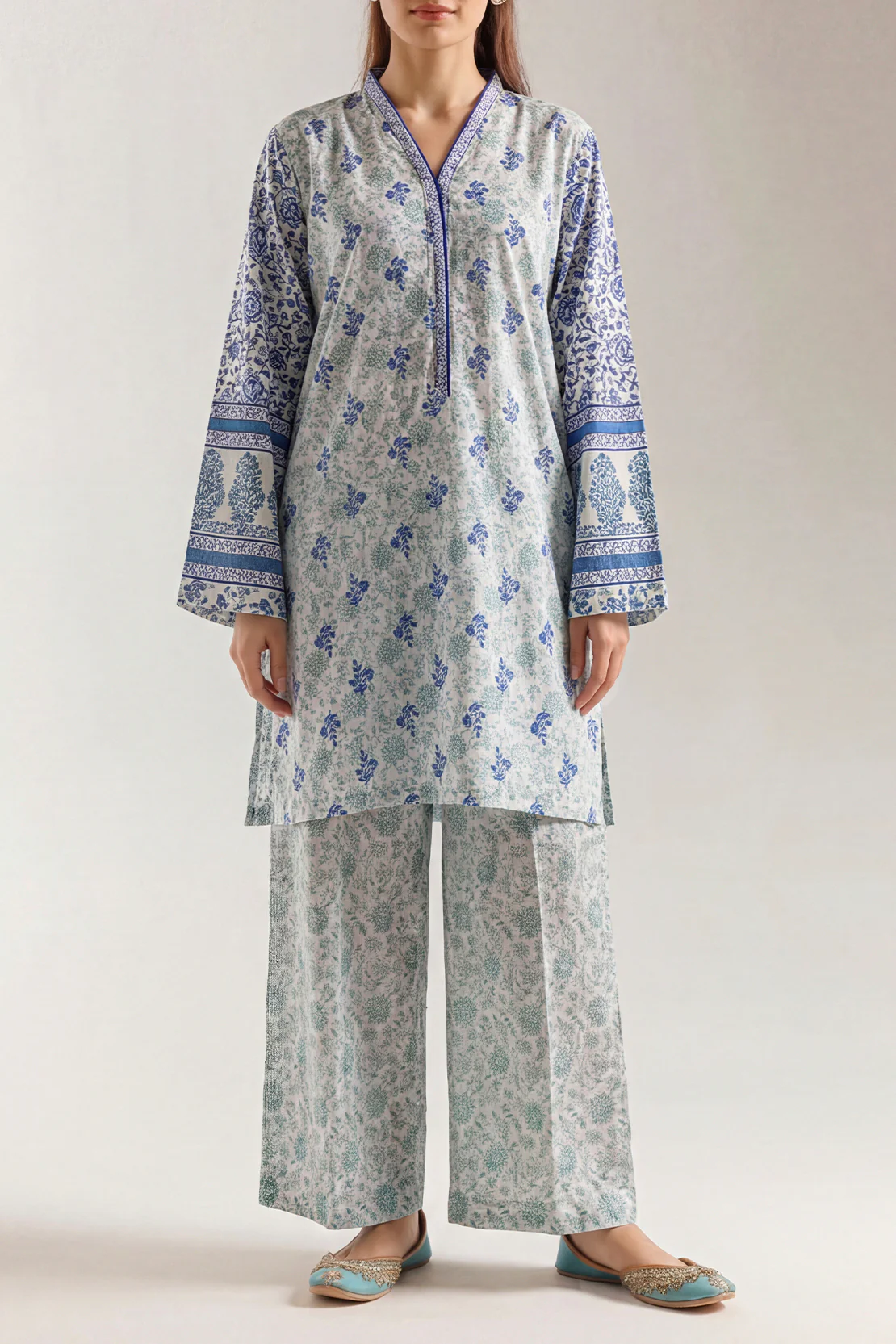 Printed Khaddar Stitched 2 Piece (Shirt/Trouser)