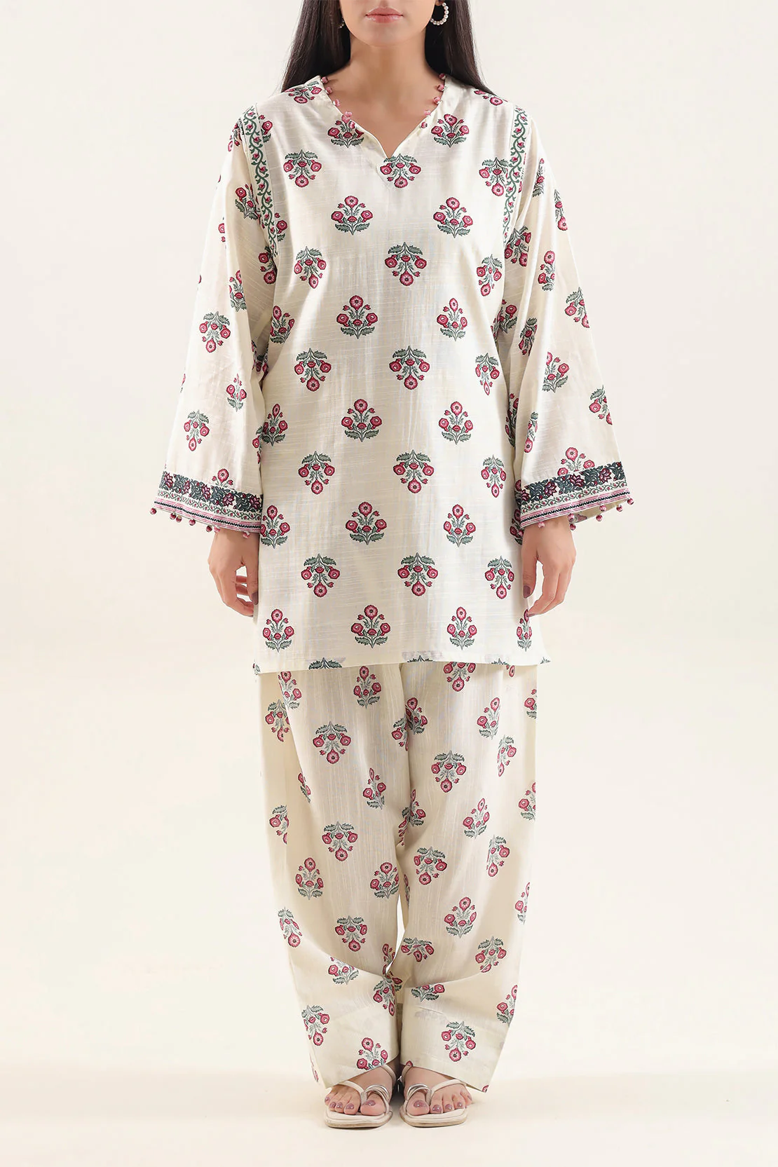 Printed Khaddar Stitched 2 Piece (Shirt/Trouser) - Image 3