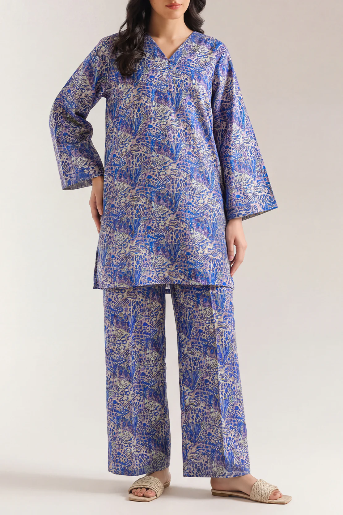 Printed Khaddar Stitched 2 Piece (Shirt/Trouser)