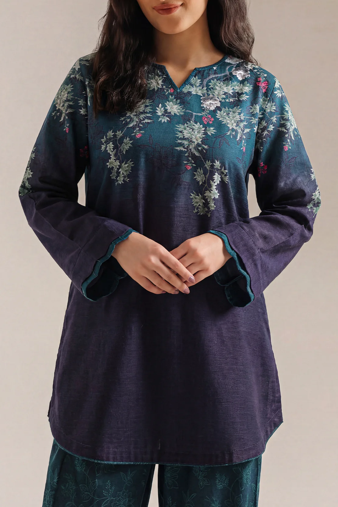 Printed Khaddar Stitched 2 Piece (Shirt/Trouser)