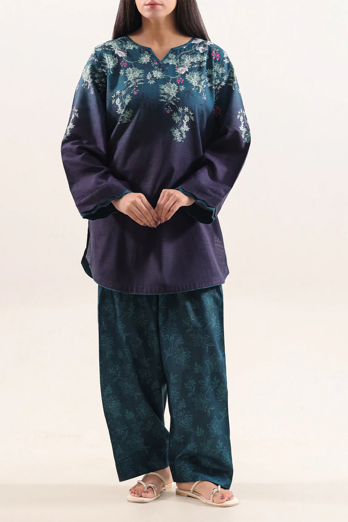 Printed Khaddar Stitched 2 Piece (Shirt/Trouser) - Image 3