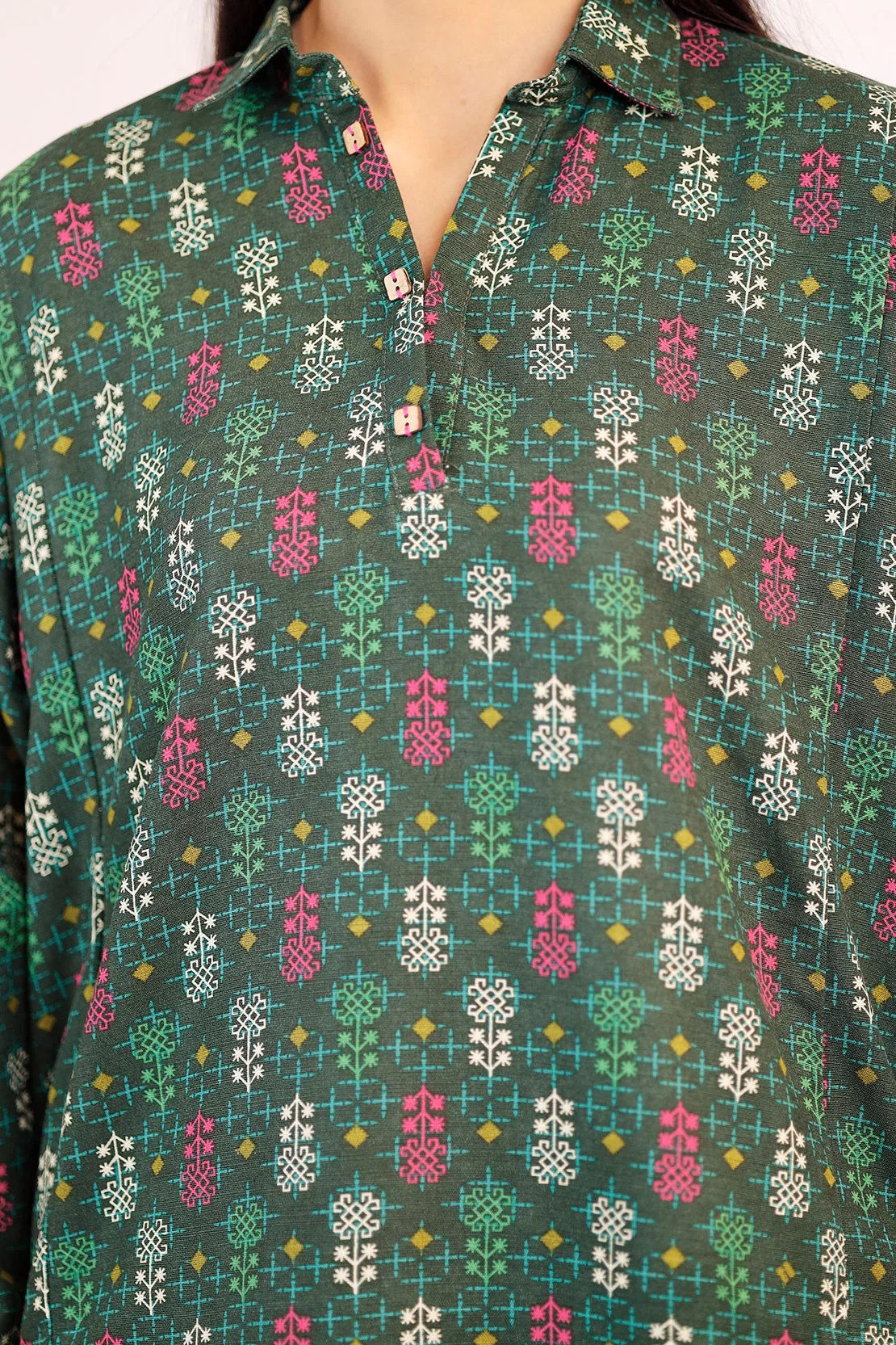 Printed Khaddar Stitched 2Piece (Shirt/Trouser) - Image 7