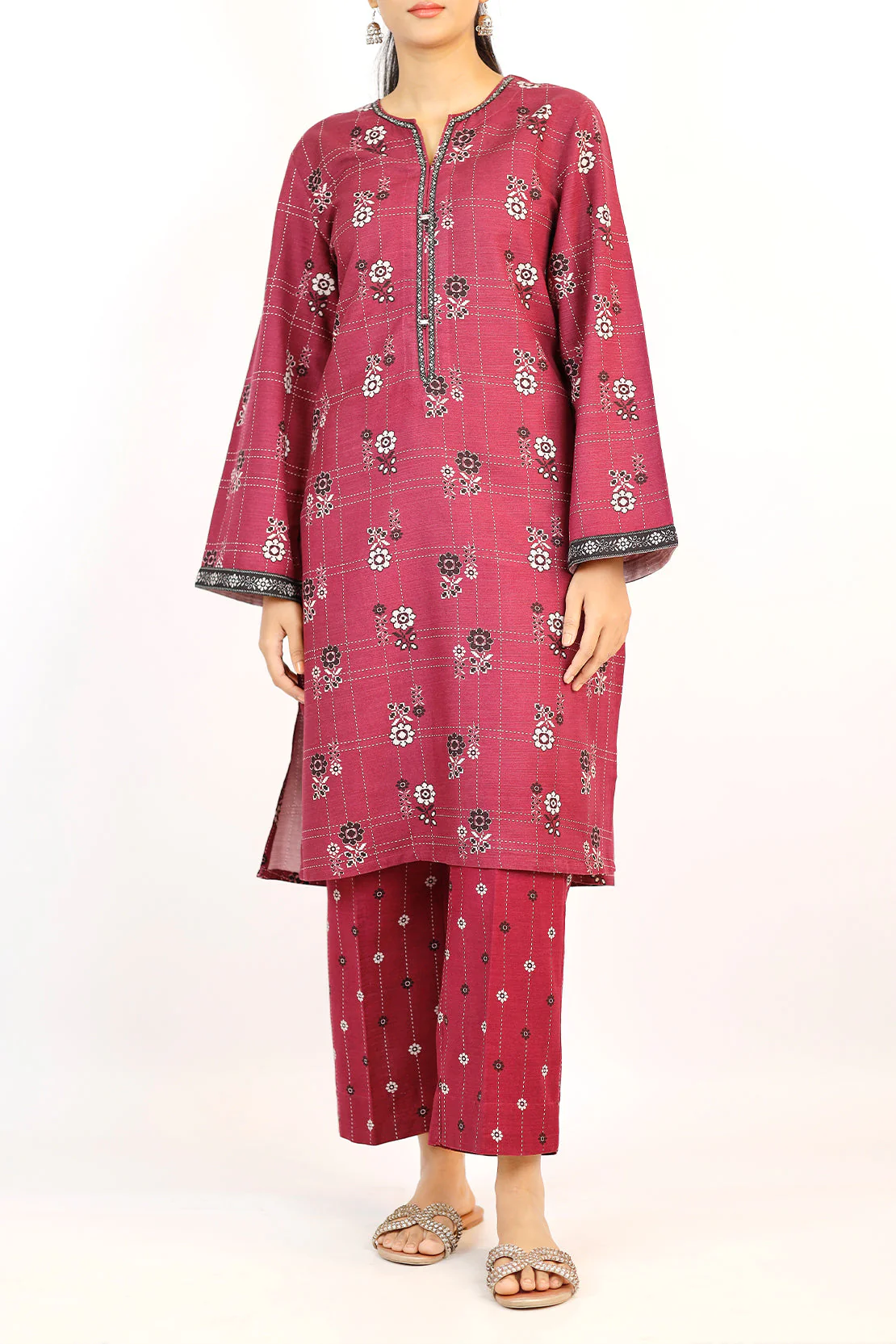 Printed Khaddar Stitched 2Piece (Shirt/Trouser)