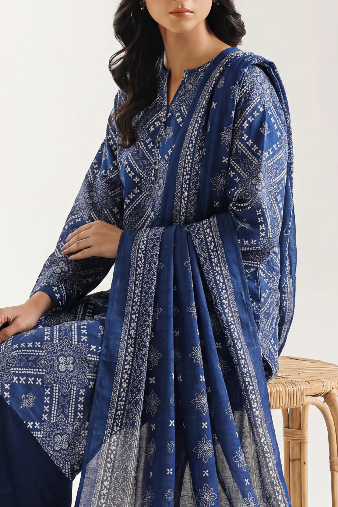 Printed Khaddar Stitched 3 Piece