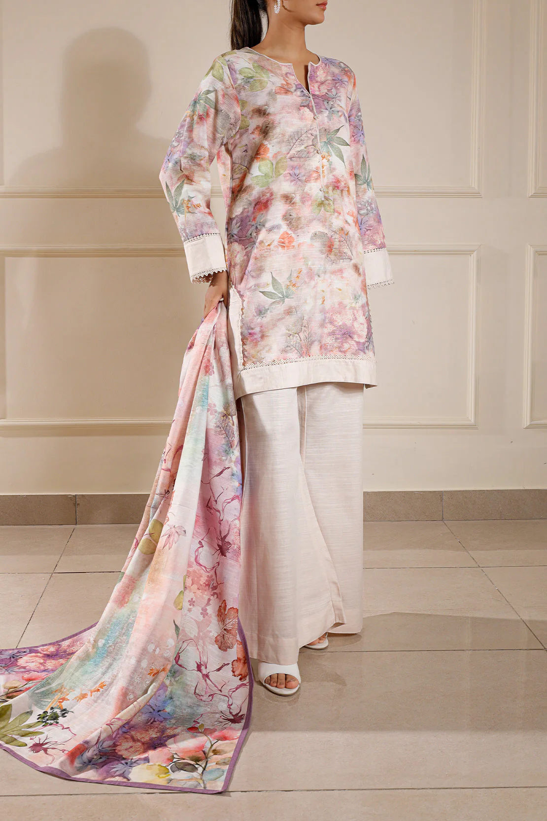 Printed Khaddar Stitched 3 Piece - Image 2