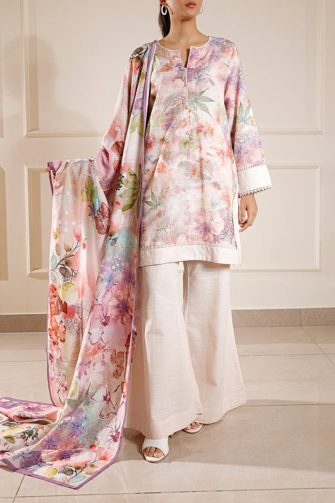 Printed Khaddar Stitched 3 Piece - Image 6