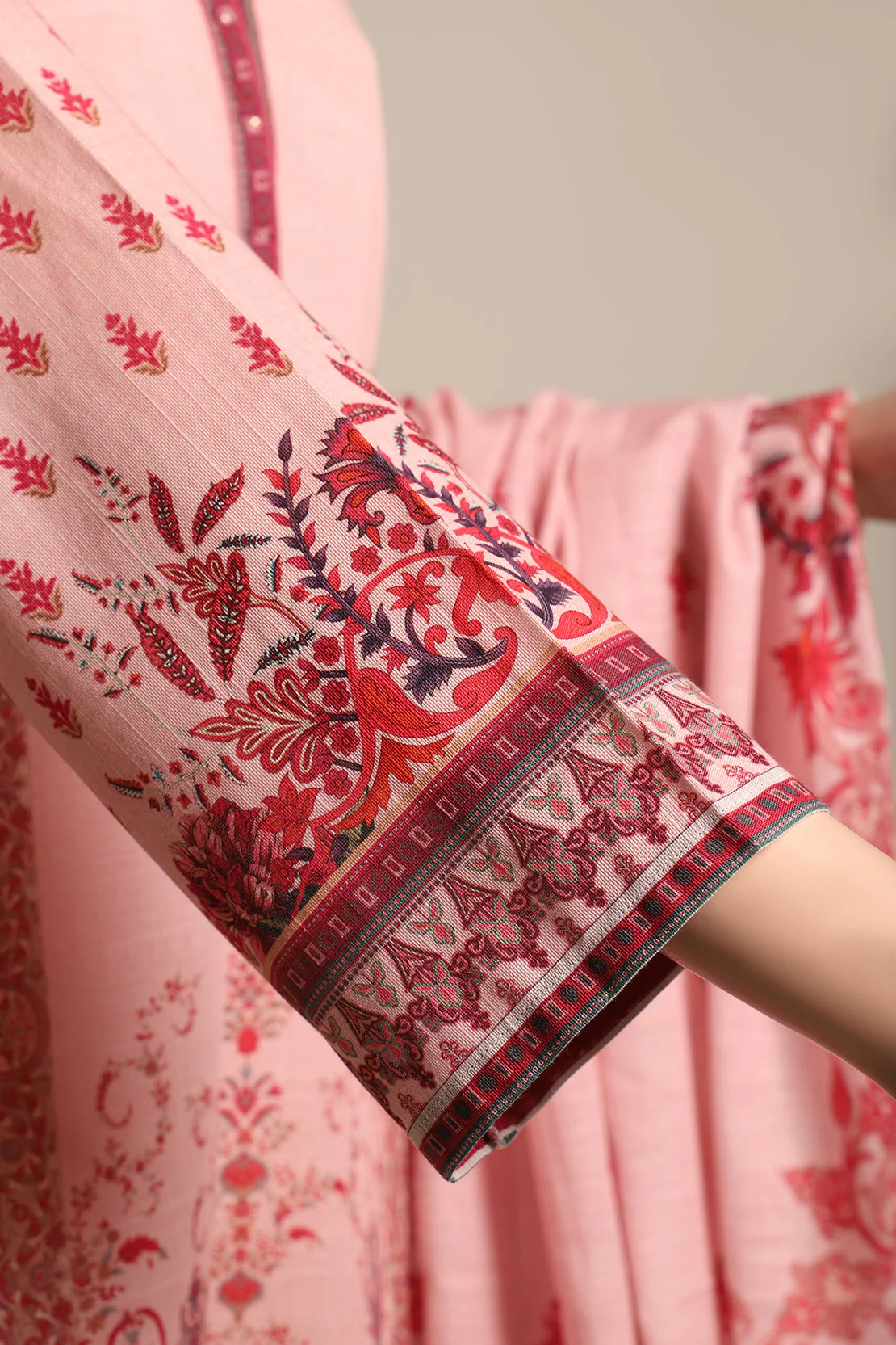 Printed Khaddar Stitched 3 Piece - Image 4