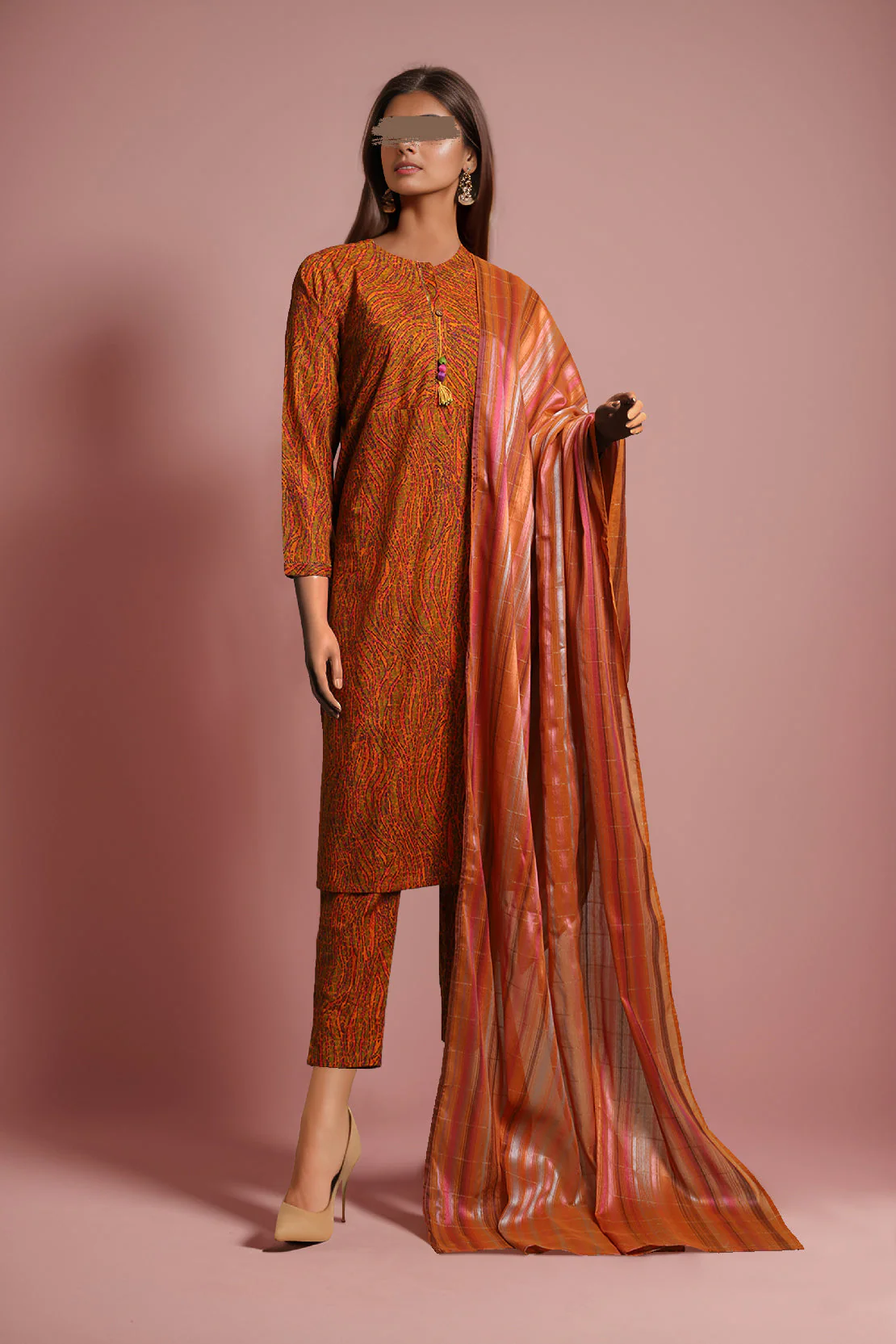 Printed Khaddar Stitched 3 Piece - Image 2