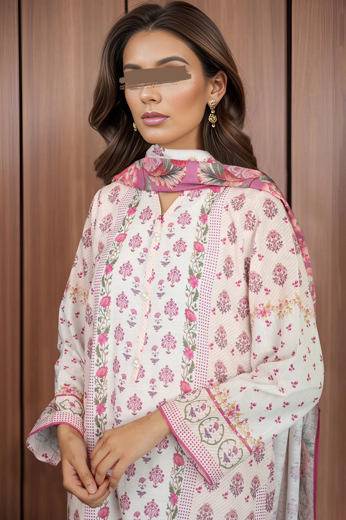 Printed Khaddar Stitched 3 Piece - Image 2