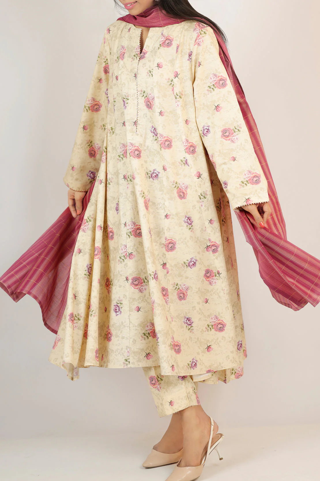 Printed Khaddar Stitched 3 Piece