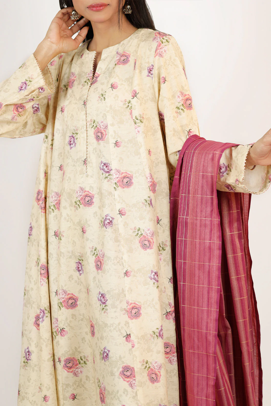 Printed Khaddar Stitched 3 Piece - Image 5