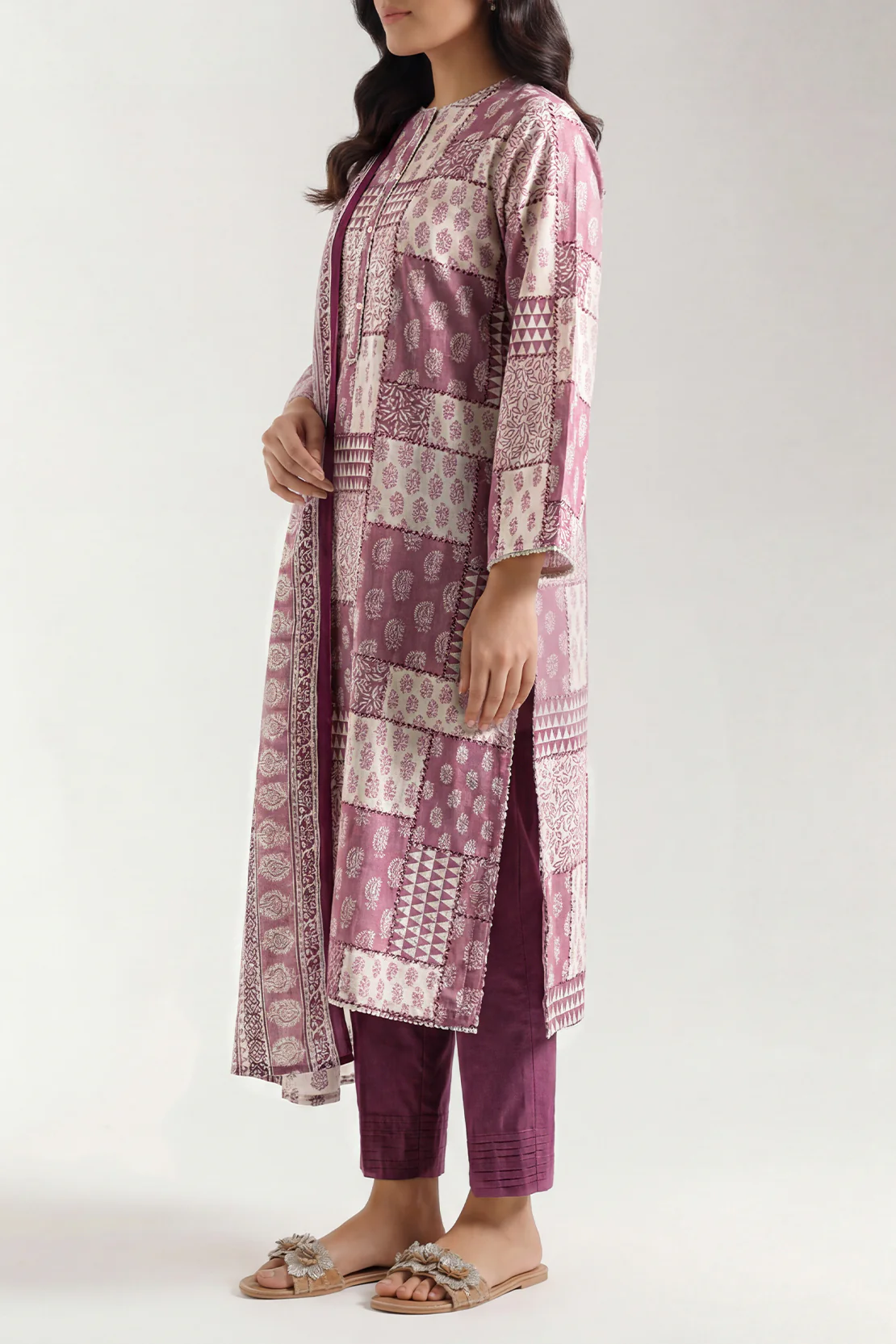 Printed Khaddar Stitched 3 Piece - Image 2