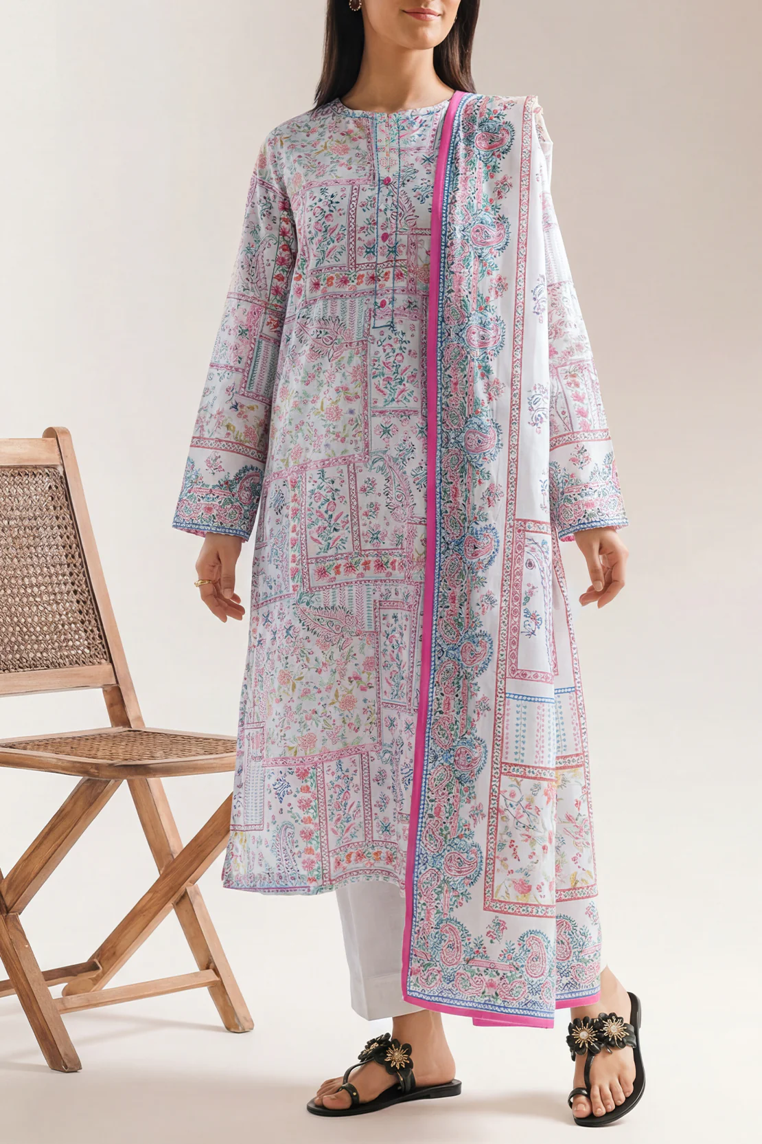 Printed Khaddar Stitched 3 Piece