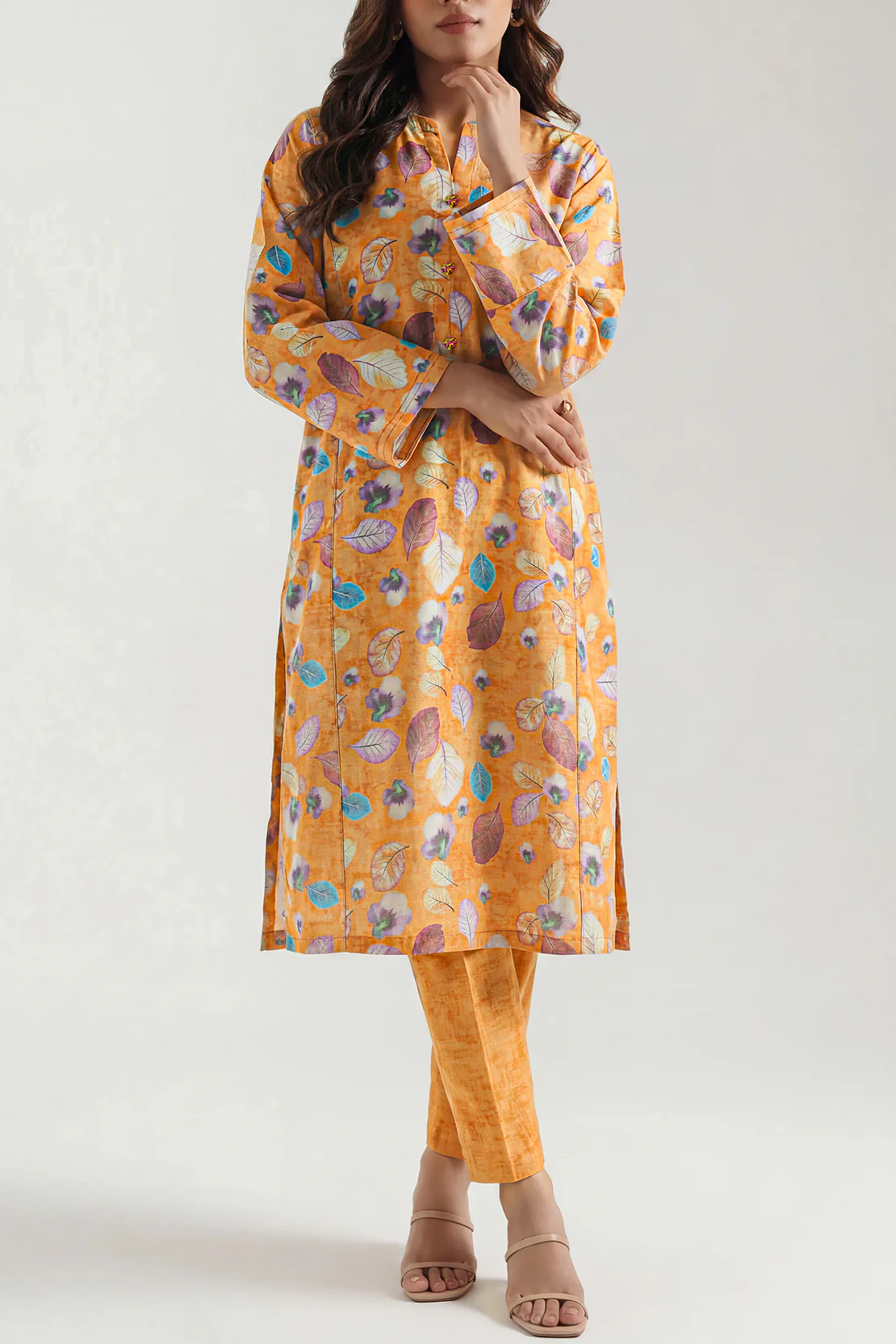 Printed Khaddar Stitched 3 Piece