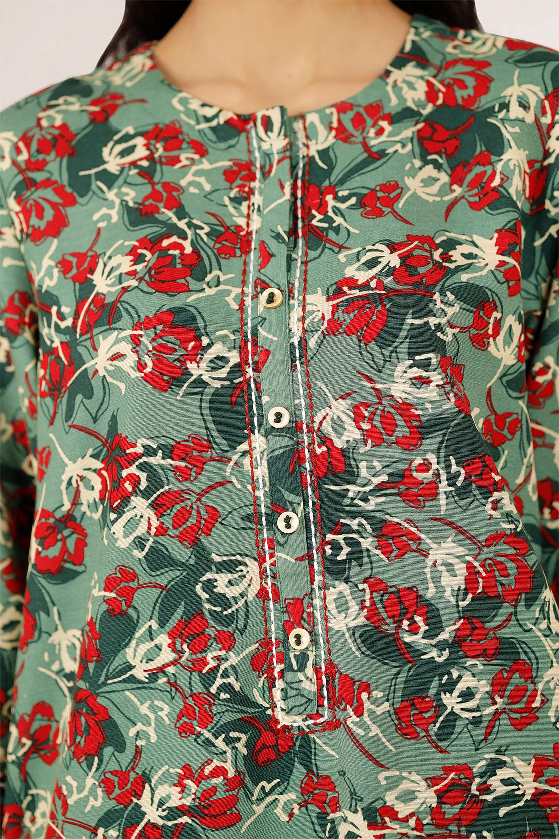 Printed Khaddar Stitched 3 Piece - Image 3