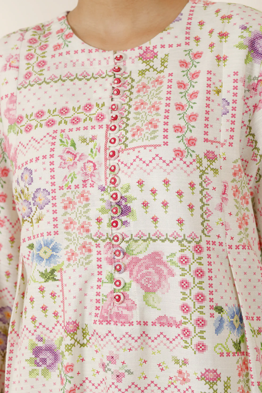 Printed Khaddar Stitched 3 Piece - Image 6